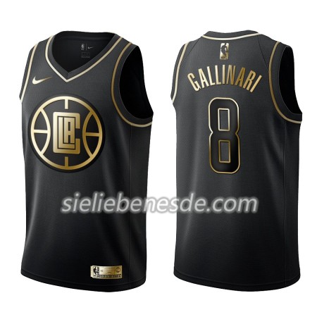 Herren NBA LA Clippers Trikot Danilo Gallinari 8 Nike Schwarz Golden Edition Swingman